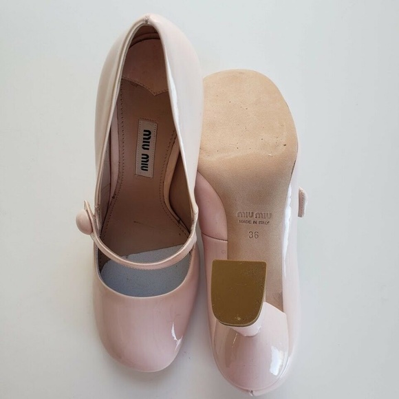 Miu Miu Mary Jane Heel Shoes - Nude Pink - Picture 5 of 8